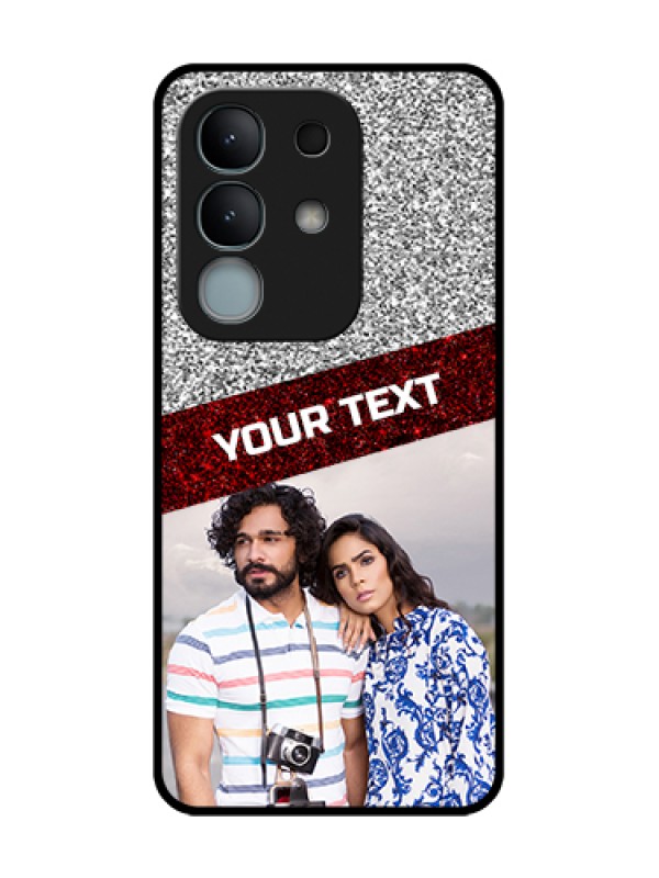 Custom iQOO Z10x 5G Custom Metal Phone Case - Image Holder With Glitter Strip Design