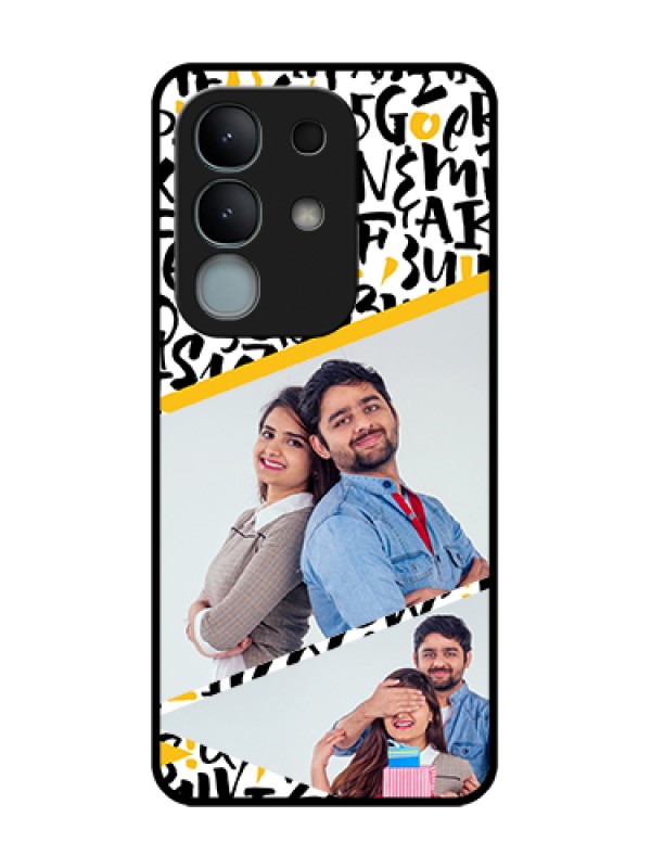 Custom iQOO Z10x 5G Custom Metal Phone Case - Letters Pattern Design