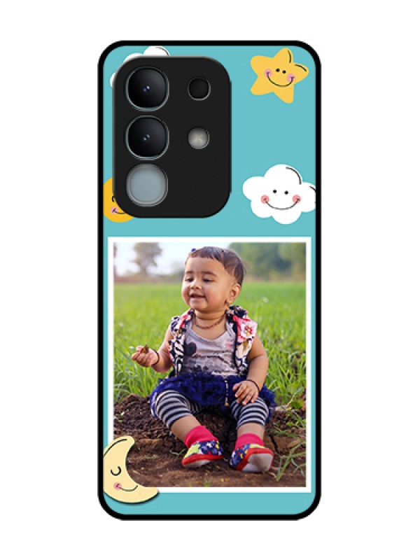 Custom iQOO Z10x 5G Custom Metal Phone Case - Smiley Kids Stars Design