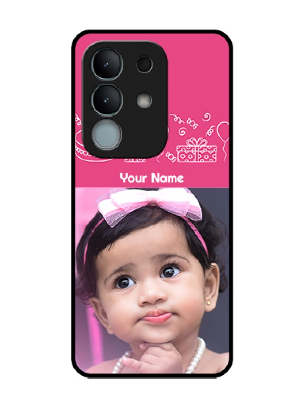 Custom iQOO Z10x 5G Custom Metal Phone Case - With Birthday Line Art Design