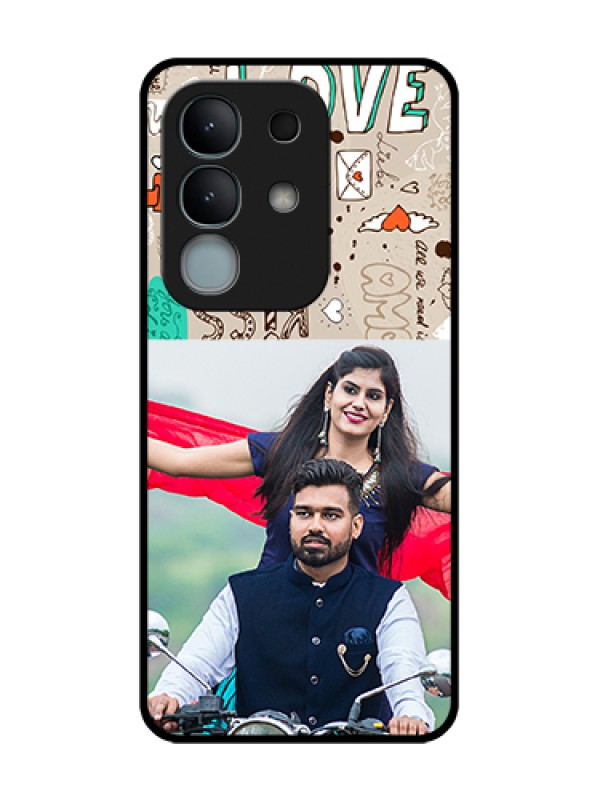 Custom iQOO Z10x 5G Custom Metal Phone Case - Love Doodle Pattern