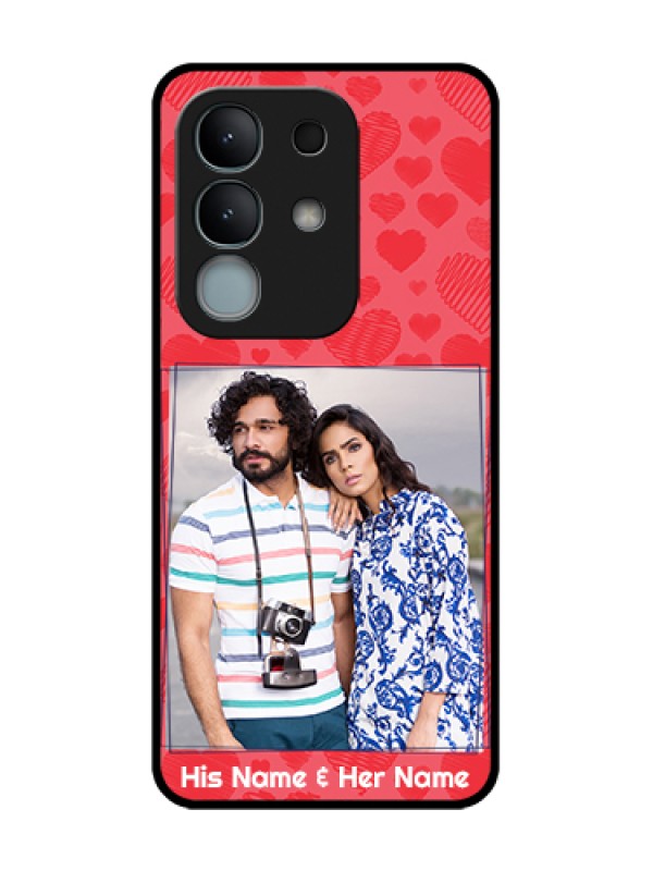 Custom iQOO Z10x 5G Custom Metal Phone Case - With Red Heart Symbols Design