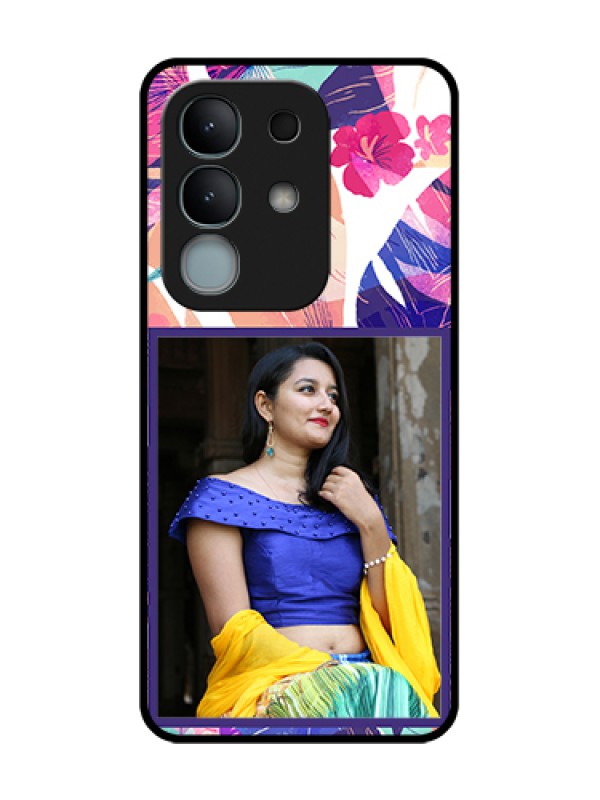 Custom iQOO Z10x 5G Custom Metal Phone Case - Abstract Floral Design