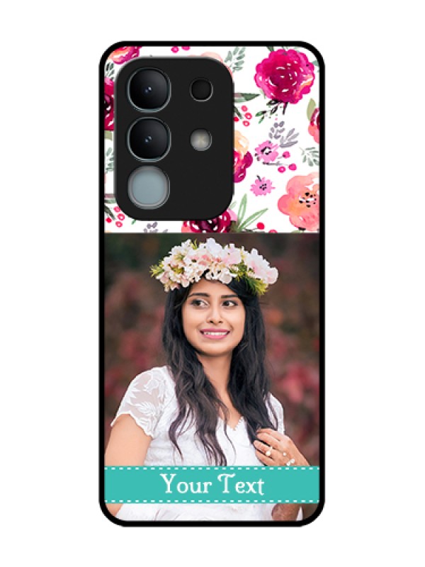 Custom iQOO Z10x 5G Custom Metal Phone Case - Water Colors Floral Design