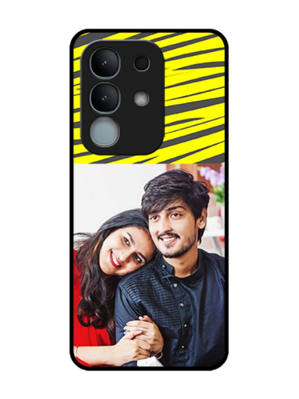 Custom iQOO Z10x 5G Custom Metal Phone Case - Yellow Abstract Design