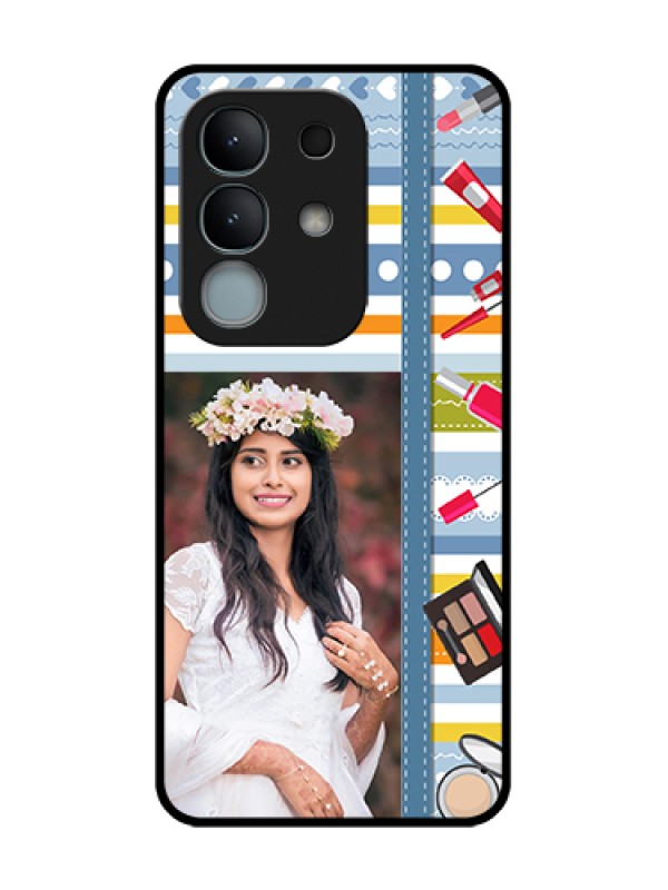 Custom iQOO Z10x 5G Custom Metal Phone Case - Makeup Icons Design