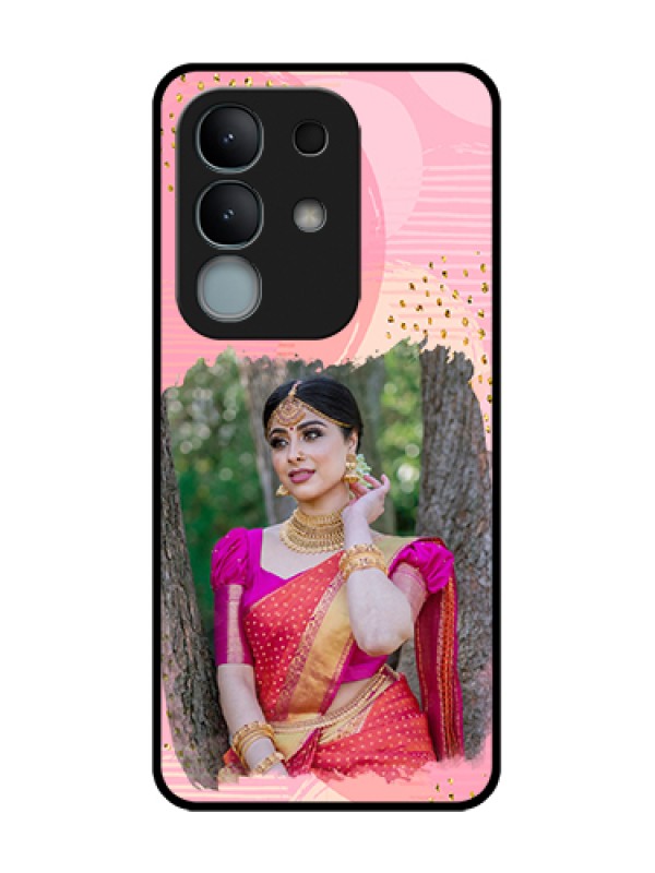 Custom iQOO Z10x 5G Custom Metal Phone Case - Gold Glitter Splash Design