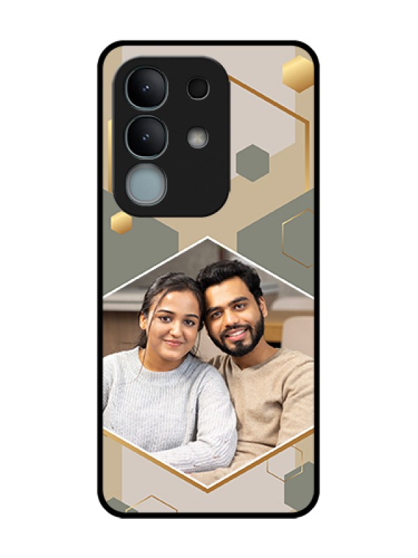 Custom iQOO Z10x 5G Custom Metal Phone Case - Stylish Hexagon Pattern Design