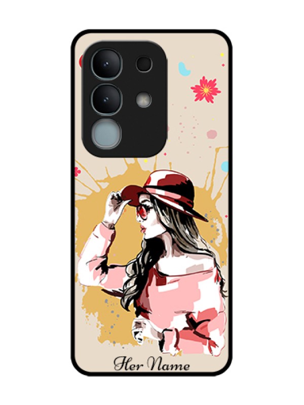 Custom iQOO Z10x 5G Custom Metal Phone Case - Women With Pink Hat Design