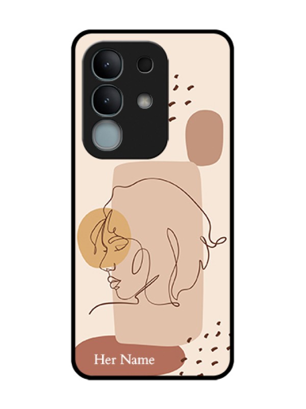 Custom iQOO Z10x 5G Custom Metal Phone Case - Calm Woman Line Art Design