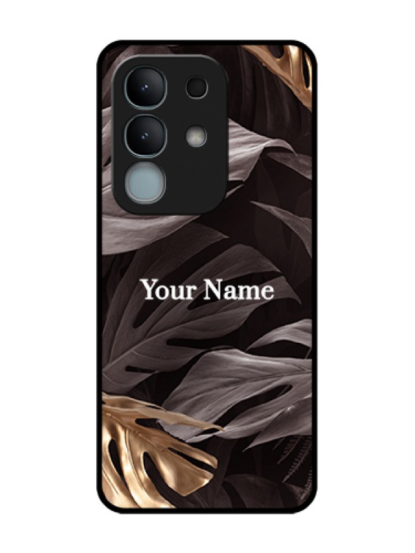 Custom iQOO Z10x 5G Custom Metal Phone Case - Wild Leaves Digital Paint Design