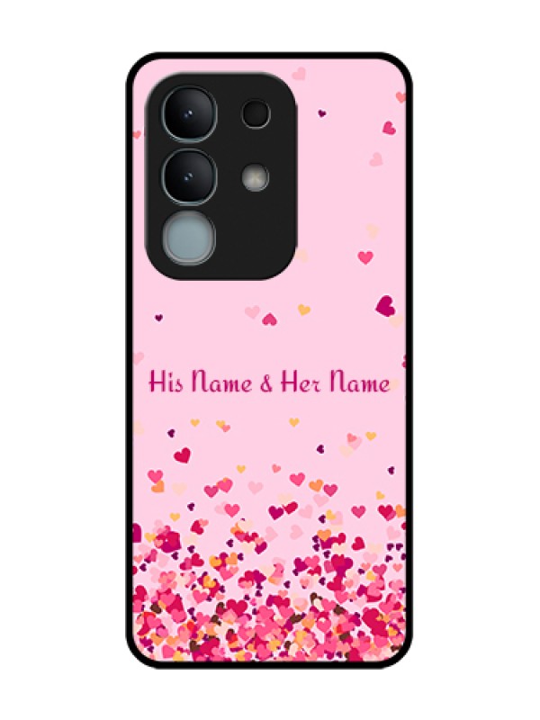 Custom iQOO Z10x 5G Custom Metal Phone Case - Floating Hearts Design