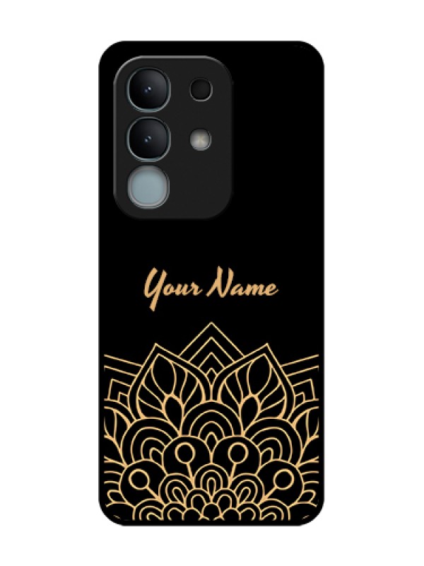 Custom iQOO Z10x 5G Custom Metal Phone Case - Golden Mandala Design