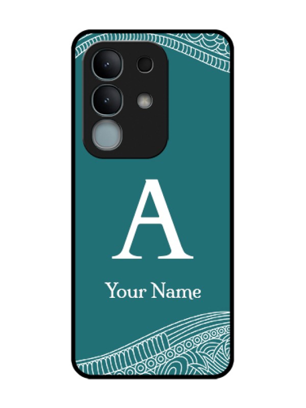 Custom iQOO Z10x 5G Custom Metal Phone Case - Line Art Pattern With Custom Name Design