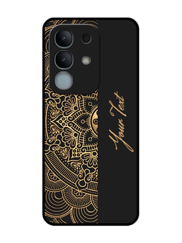 Custom iQOO Z10x 5G Custom Metal Phone Case - Mandala Art With Custom Text Design