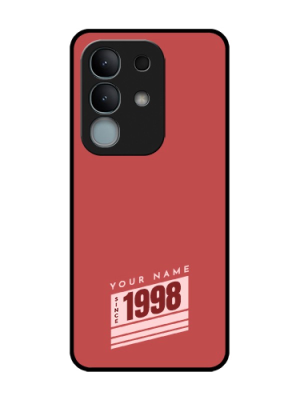 Custom iQOO Z10x 5G Custom Metal Phone Case - Red Custom Year Of Birth Design