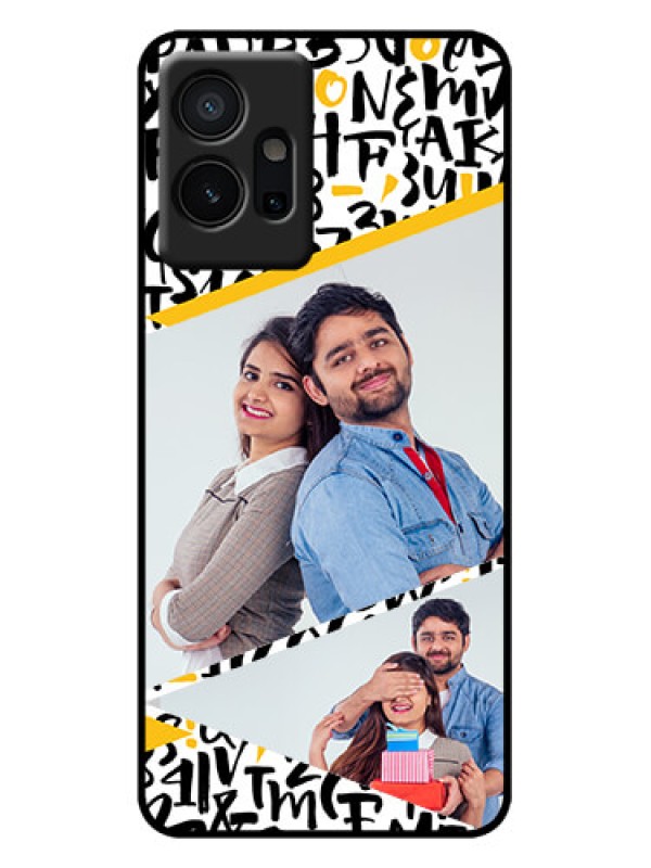 Custom iQOO Z6 5G Custom Metal Phone Case - Letters Pattern Design