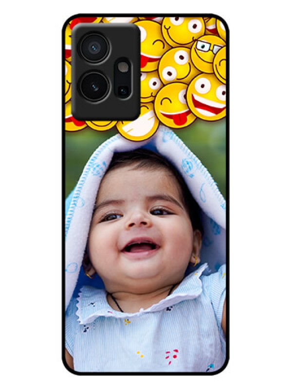 Custom iQOO Z6 5G Custom Metal Phone Case - With Smiley Emoji Design