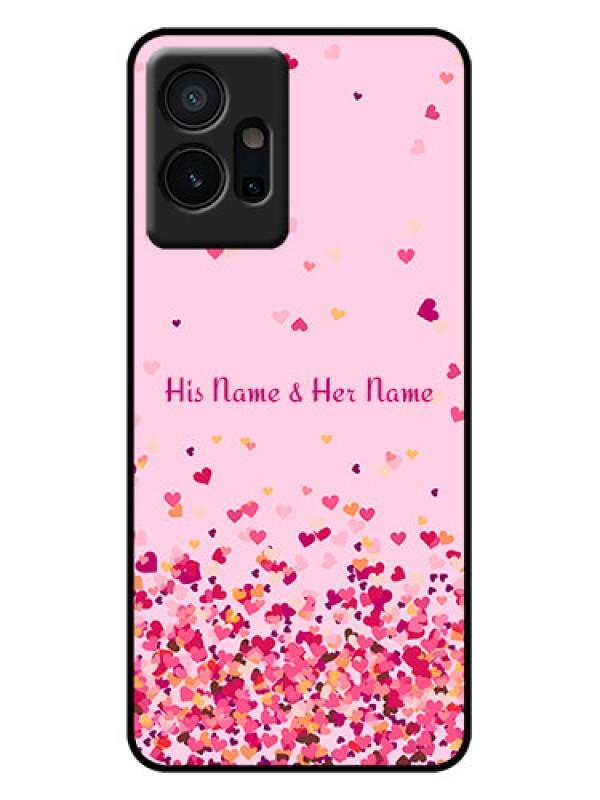 Custom iQOO Z6 5G Custom Metal Phone Case - Floating Hearts Design