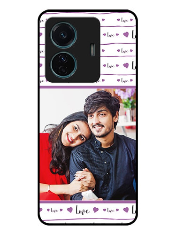 Custom iQOO Z6 Pro 5G Custom Metal Phone Case - Couples Heart Design