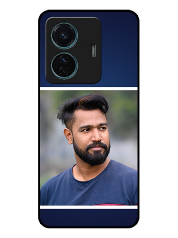 Custom iQOO Z6 Pro 5G Custom Metal Phone Case - Simple Royal Blue Design