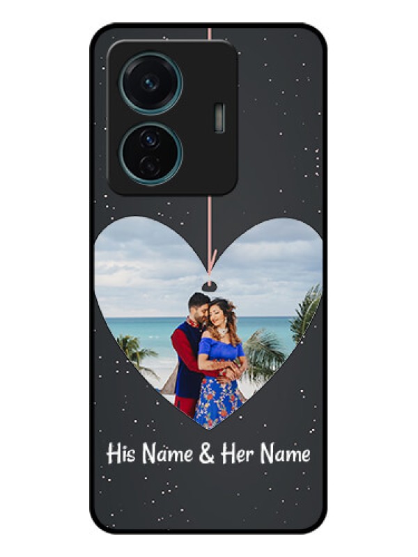 Custom iQOO Z6 Pro 5G Custom Metal Phone Case - Hanging Heart Design