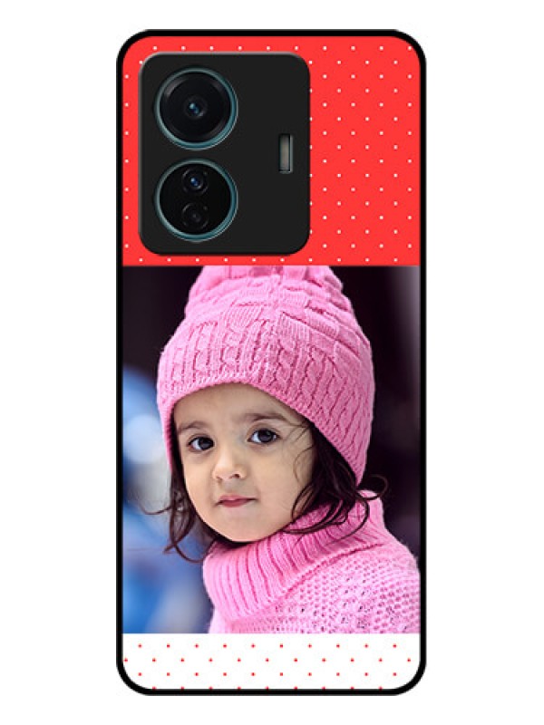 Custom iQOO Z6 Pro 5G Custom Metal Phone Case - Red Pattern Design