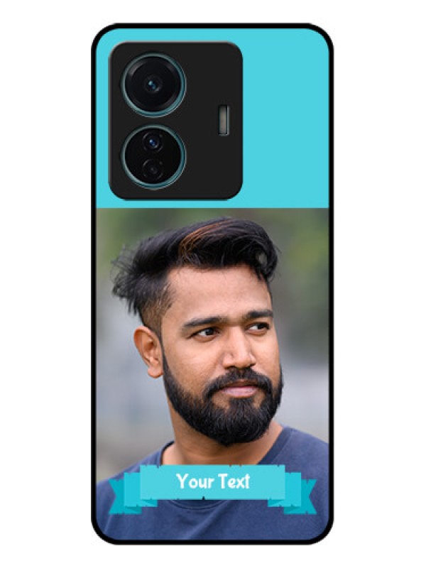 Custom iQOO Z6 Pro 5G Custom Metal Phone Case - Blue Color Design