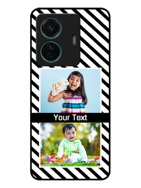 Custom iQOO Z6 Pro 5G Custom Metal Phone Case - Black And White Stripes Design