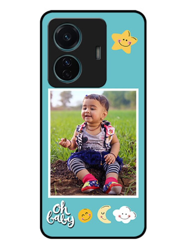 Custom iQOO Z6 Pro 5G Custom Metal Phone Case - Smiley Kids Stars Design