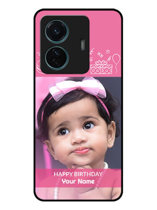 Custom iQOO Z6 Pro 5G Custom Metal Phone Case - With Birthday Line Art Design
