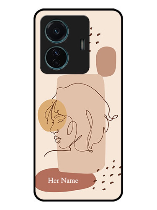 Custom iQOO Z6 Pro 5G Custom Metal Phone Case - Calm Woman Line Art Design