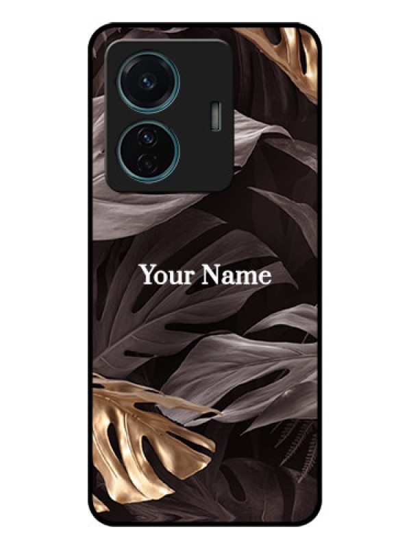 Custom iQOO Z6 Pro 5G Custom Metal Phone Case - Wild Leaves Digital Paint Design