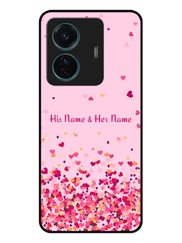 Custom iQOO Z6 Pro 5G Custom Metal Phone Case - Floating Hearts Design