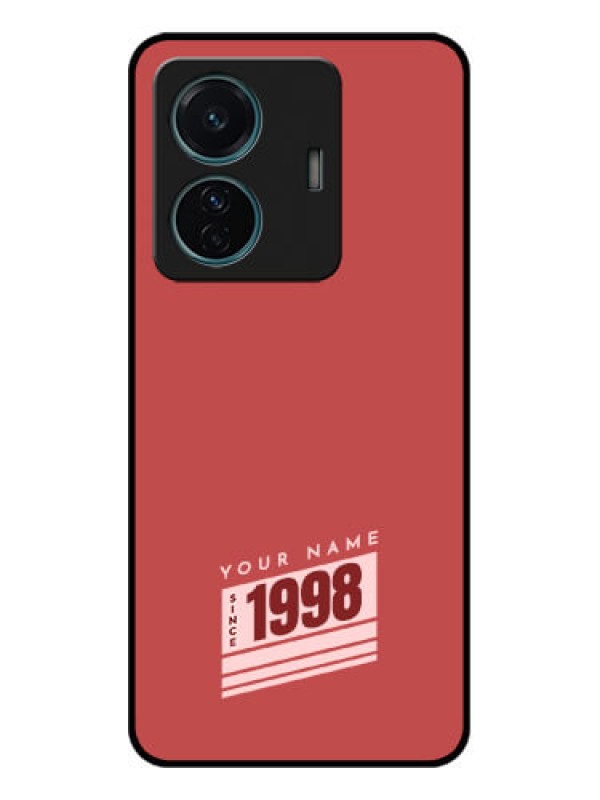 Custom iQOO Z6 Pro 5G Custom Metal Phone Case - Red Custom Year Of Birth Design