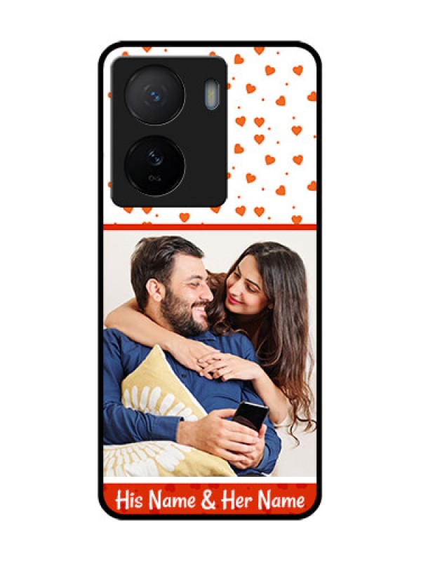 Custom iQOO Z7 5G Custom Metal Phone Case - Orange Love Symbol Design