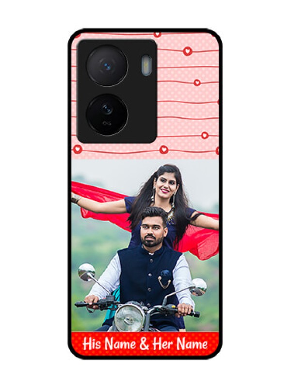 Custom iQOO Z7 5G Custom Metal Phone Case - Red Pattern Case Design