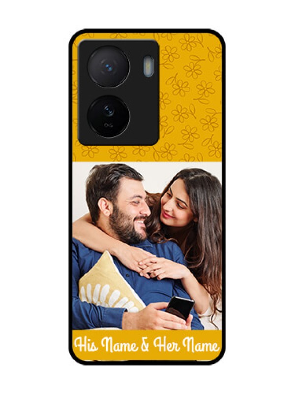 Custom iQOO Z7 5G Custom Metal Phone Case - Yellow Floral Design