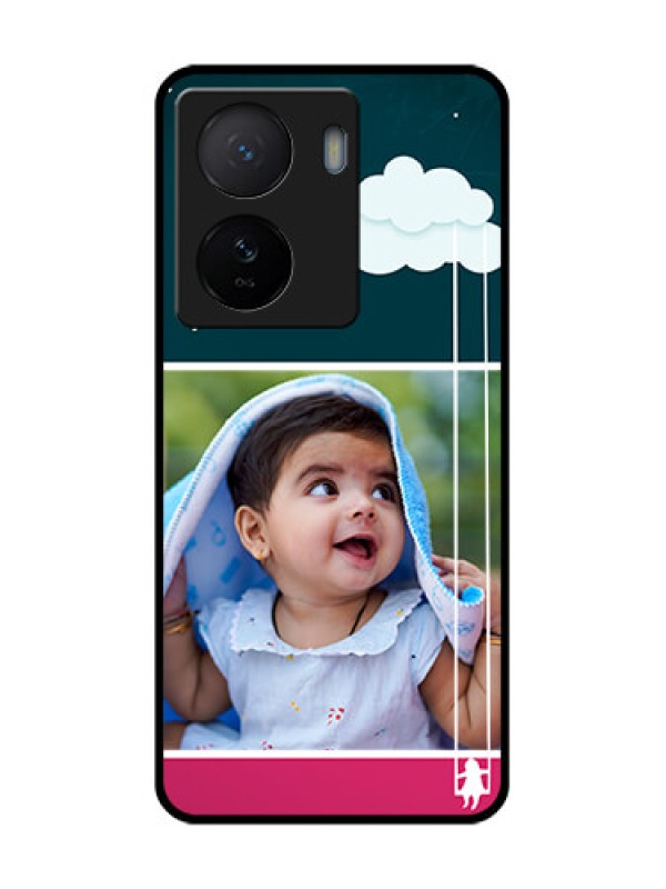 Custom iQOO Z7 5G Custom Metal Phone Case - Cute Girl With Cloud Design