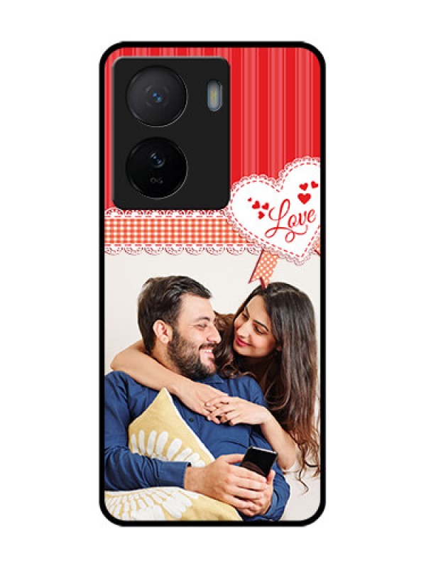 Custom iQOO Z7 5G Custom Metal Phone Case - Red Love Pattern Design