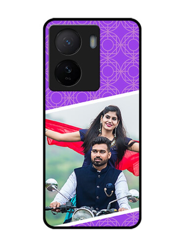 Custom iQOO Z7 5G Custom Metal Phone Case - Violet Color Pattern Design