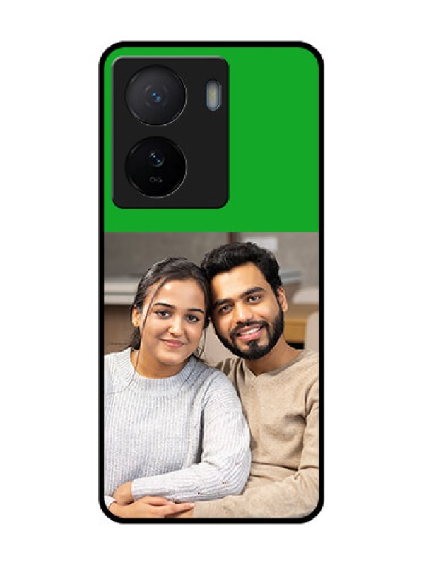 Custom iQOO Z7 5G Custom Metal Phone Case - Green Pattern Design