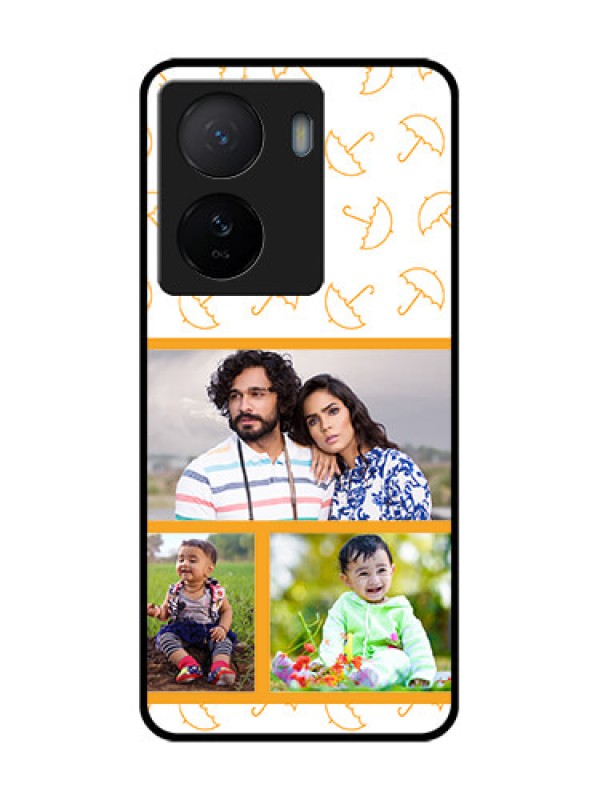 Custom iQOO Z7 5G Custom Metal Phone Case - Yellow Pattern Design