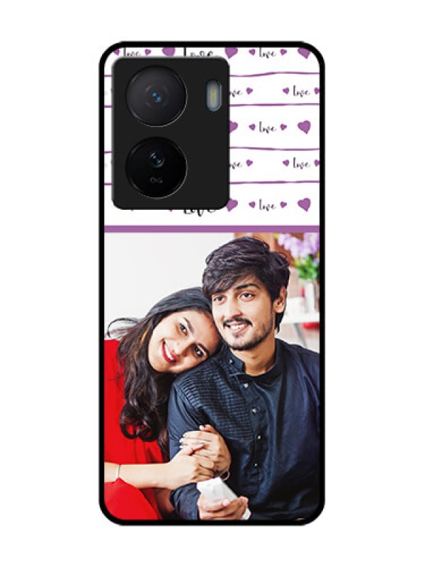 Custom iQOO Z7 5G Custom Metal Phone Case - Couples Heart Design