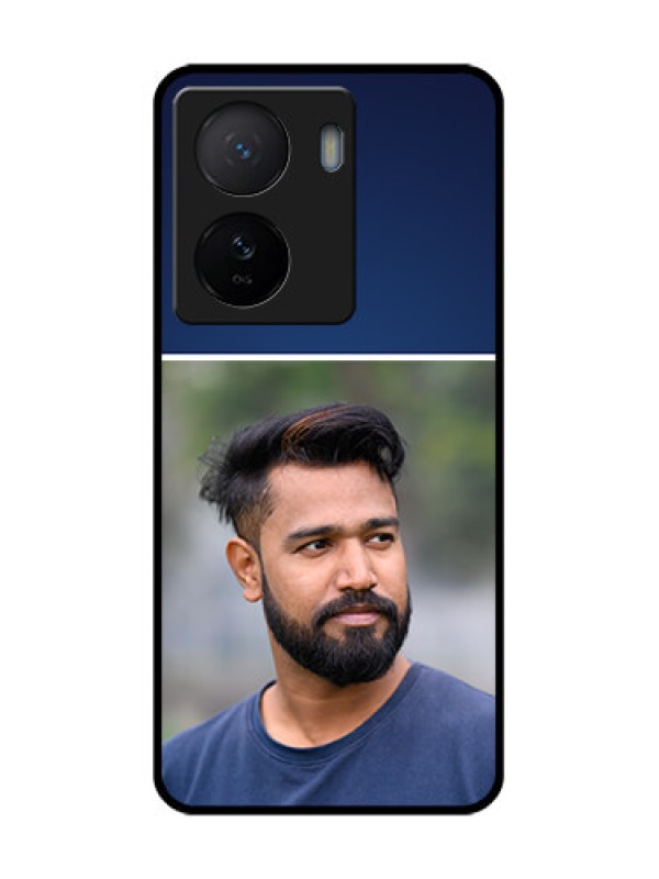 Custom iQOO Z7 5G Custom Metal Phone Case - Simple Royal Blue Design