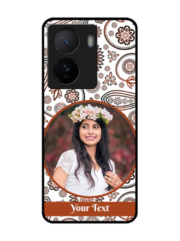 Custom iQOO Z7 5G Custom Metal Phone Case - Abstract Flower Design