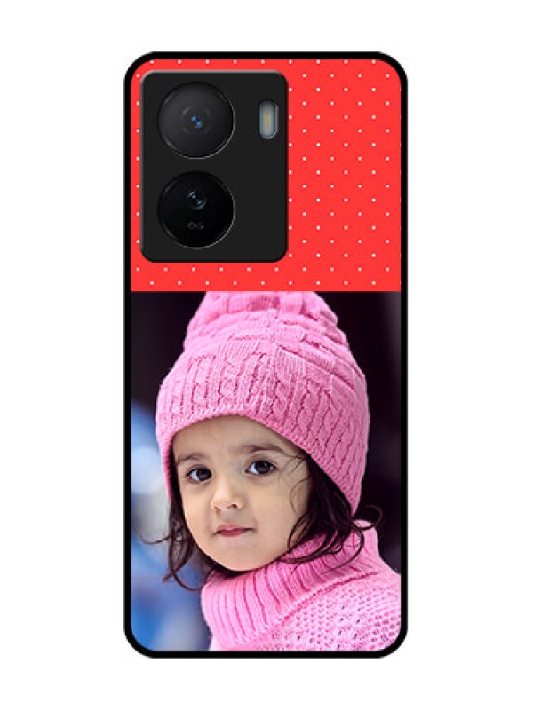 Custom iQOO Z7 5G Custom Metal Phone Case - Red Pattern Design