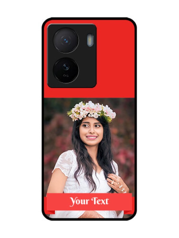 Custom iQOO Z7 5G Custom Metal Phone Case - Simple Red Color Design