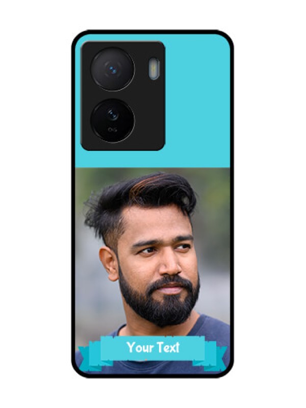 Custom iQOO Z7 5G Custom Metal Phone Case - Blue Color Design