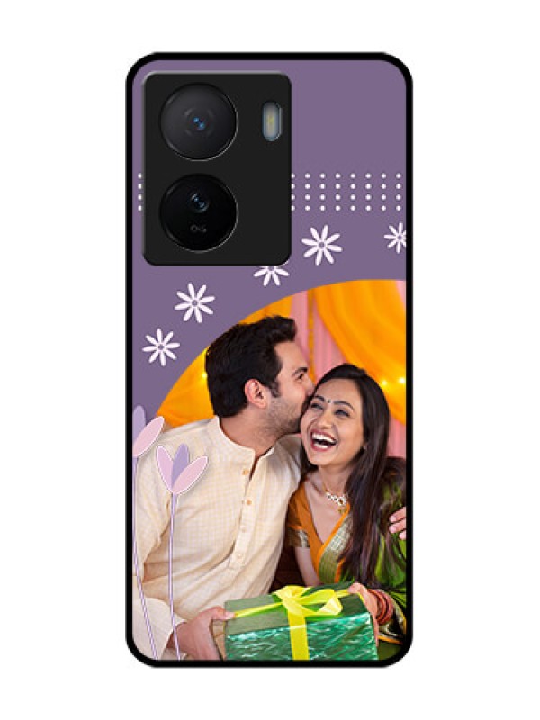 Custom iQOO Z7 5G Custom Metal Phone Case - Lavender Flowers Design